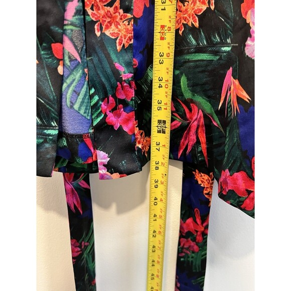 Victoria Secret Robe XL XXL Black Tropical Kimono Lace Trim Luxe Collection VS - Picture 10 of 10